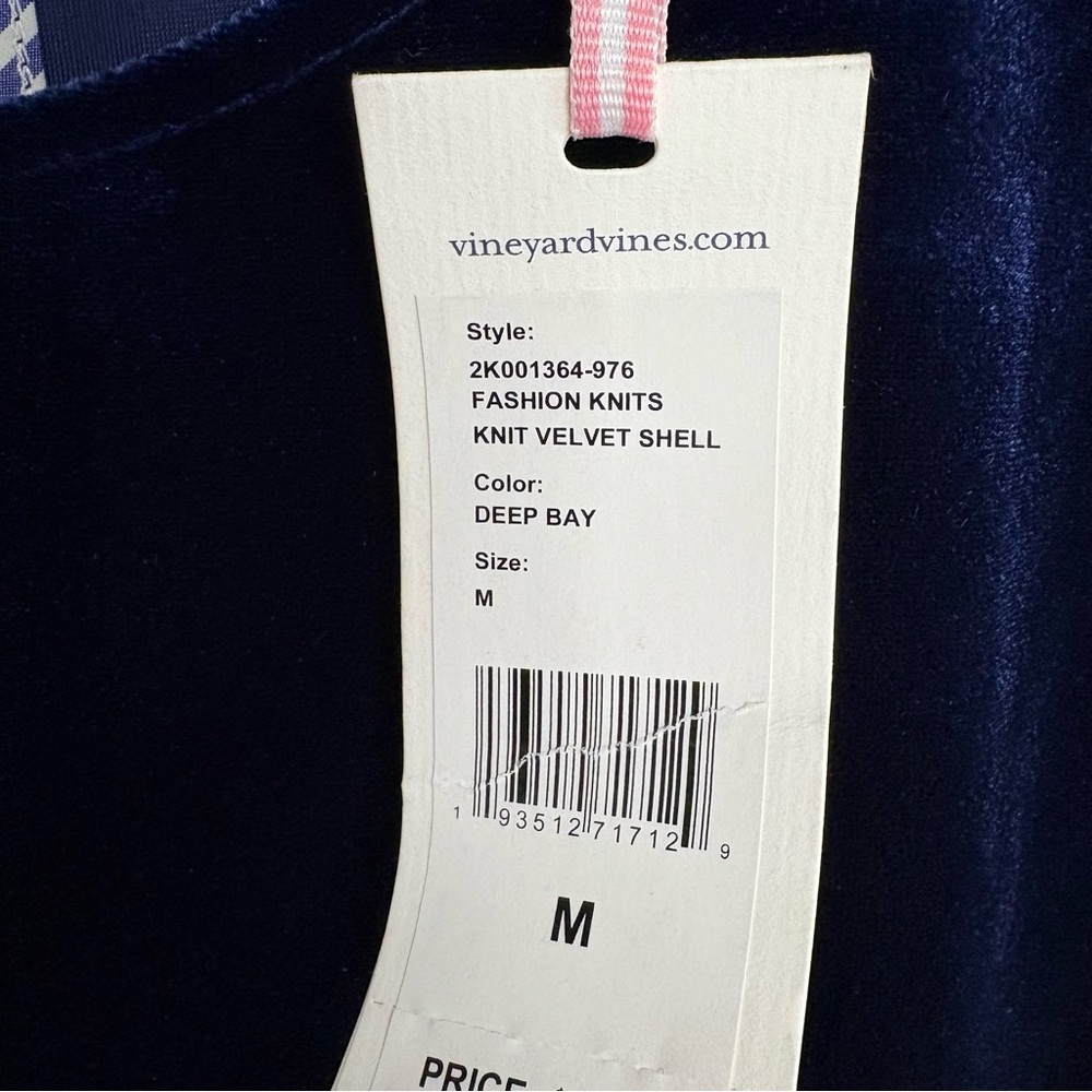 Vineyard Vines Navy Blue Velvet Sleeveless Shell Blouse Top NWT Formal Office - Picture 11 of 12